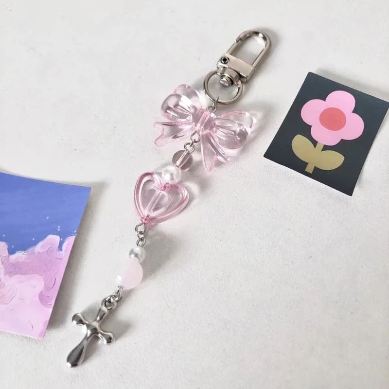 Chic Beaded Phone Chain Fashionable Keyring Pendant for Women Fashionable Key Chain Pendant Stylish Ornament for Bag
