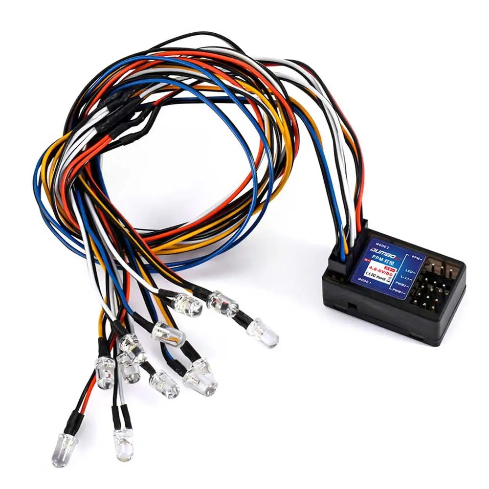DUMBORC PMM محاكاة ضوء تحكم LED مجموعة مصابيح نظام الإضاءة 4.8-6 فولت ل P6F P10F P10FG استقبال RC نموذج على الطريق السيارات