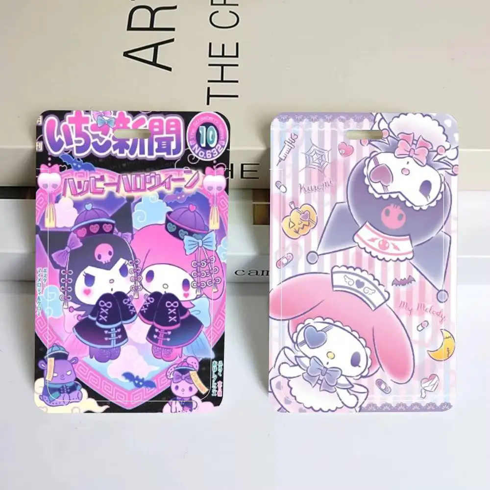 Cute H-Hello K-Kitty Kuromi ID Card Holder Neck Strap Pendant Door Badge Holder Lanyards Keychain Work Credential Case Gift view 3