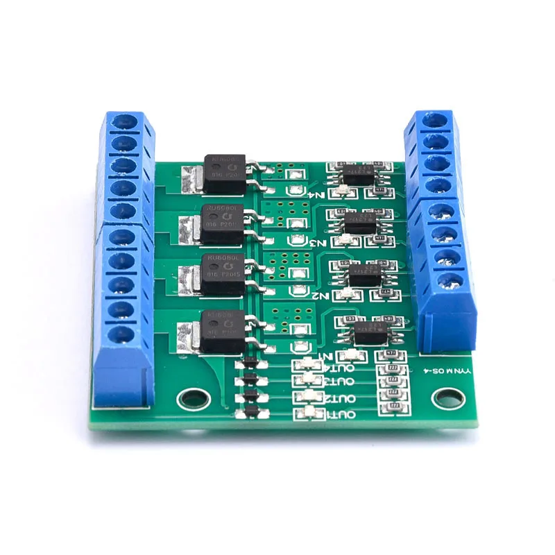 MOS-4 4-Channel MOSFET Driver Module, Optocoupler Isolation PWM Amplifier Board for PLC Motor LED Control