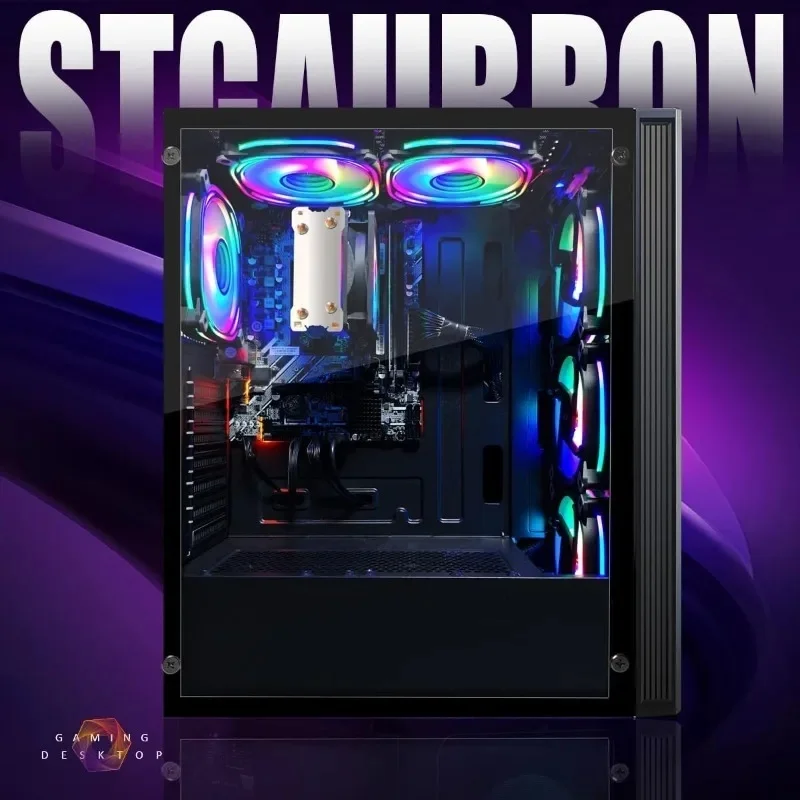 Computer PC desktop RGB, AMD Ryzen 5 3400G fino a 4,2GHz, 16G DDR4, SSD 512G, WiFi 6 e BT 5.2, ventola RGB x6, tastiera RGB