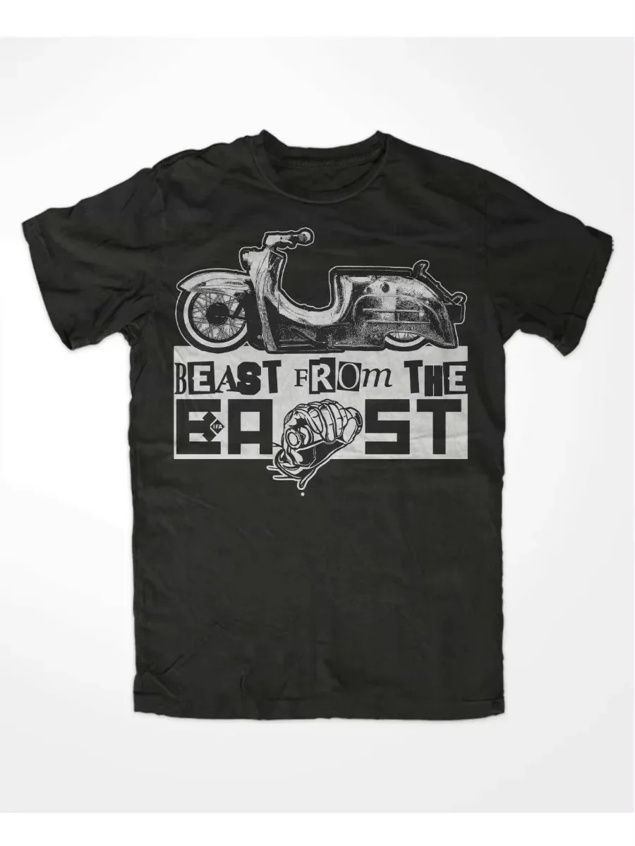 Beast From The East T-Shirt Schwalbe KR50 KR51 Motorcycle Roller Moped Lustig Simson