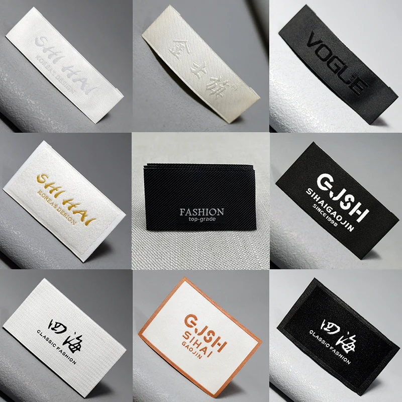 Manufacturer Custom Brand Logo High Density Garment Neck Label Luxury Woven Label for Clothing