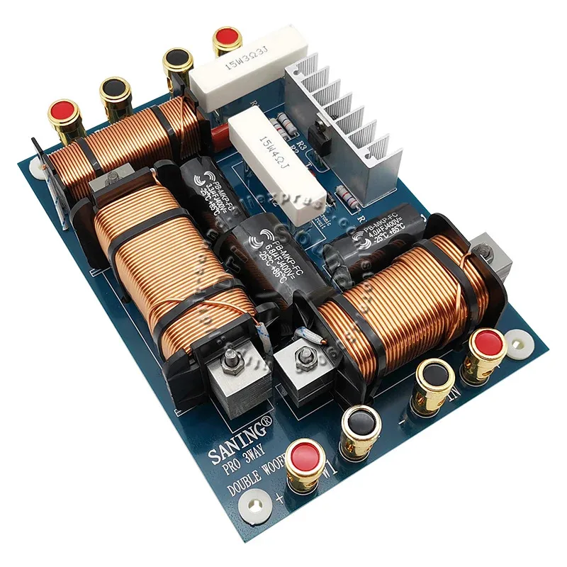 1PC 800W 2-Way HiFi Crossover, Dual Woofer & Tweeter Frequency Divider, 3-Unit Car/Home Audio Speaker Filter