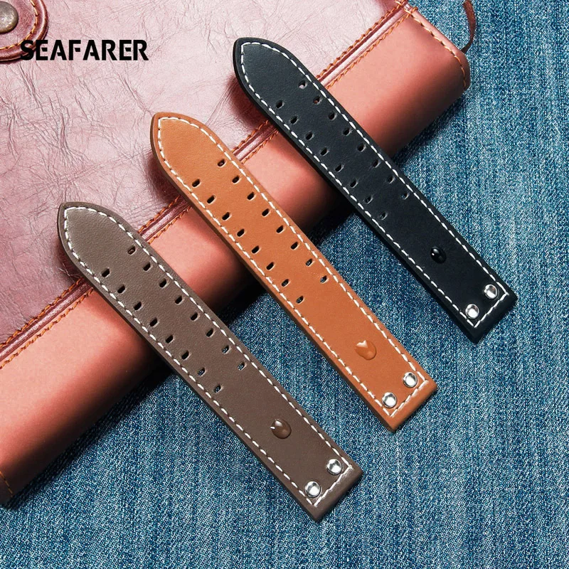 20 Ремешок из натуральной кожи 22 мм для Hamilton Khaki Aviation Field Navy H 70595593   H 77616533   Ремешок для часов Мужской браслет-браслет