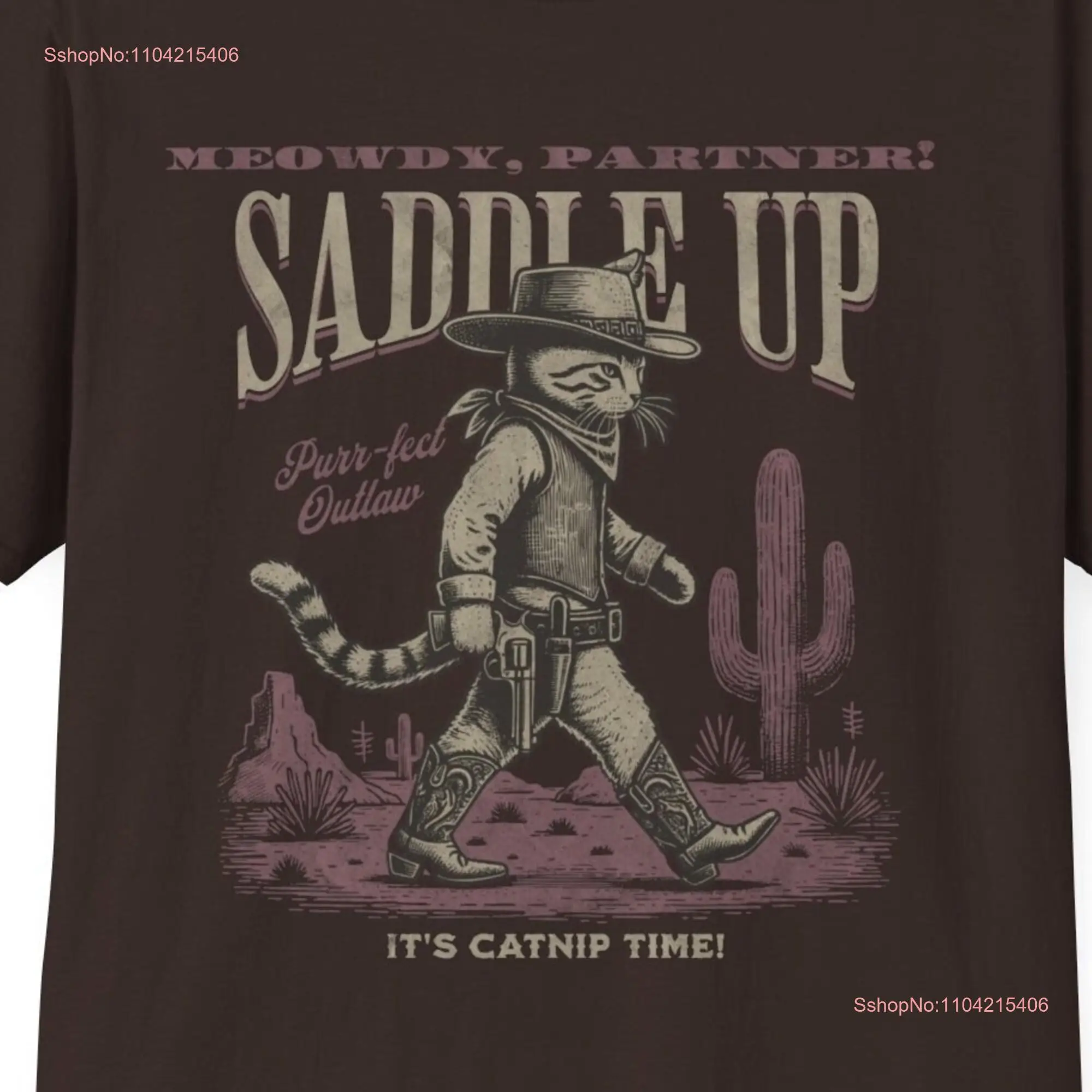 Meowdy Partner T Shirt Cat Lover Cowboy Western Mens Cowgirl long or short sleeves