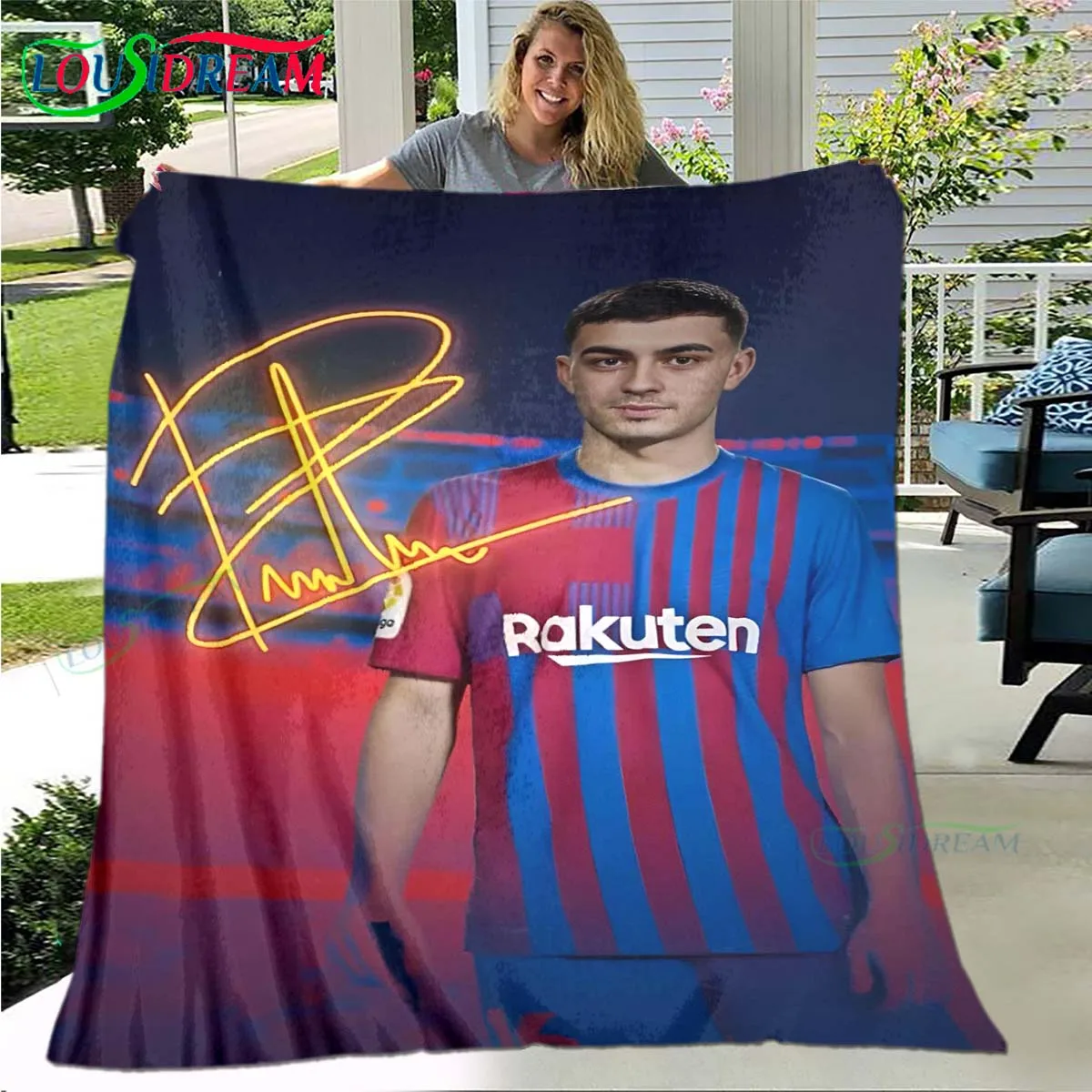 حار الأزياء اسبانيا نجم كرة القدم P-Pedri طباعة بطانية الفانيلا رقيقة بطانية المحمولة المنزل السفر مكتب الغداء استراحة بطانية هدية #5