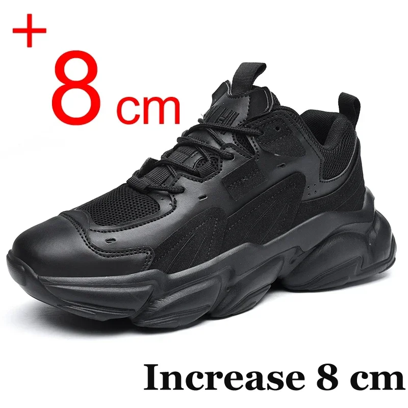 Elevator Shoes Men Sneakers Hidden Heels Plus Size 45 46 Heightening Shoes for Men Fashion Breathable 8cm 6cm Sports Taller Shoe