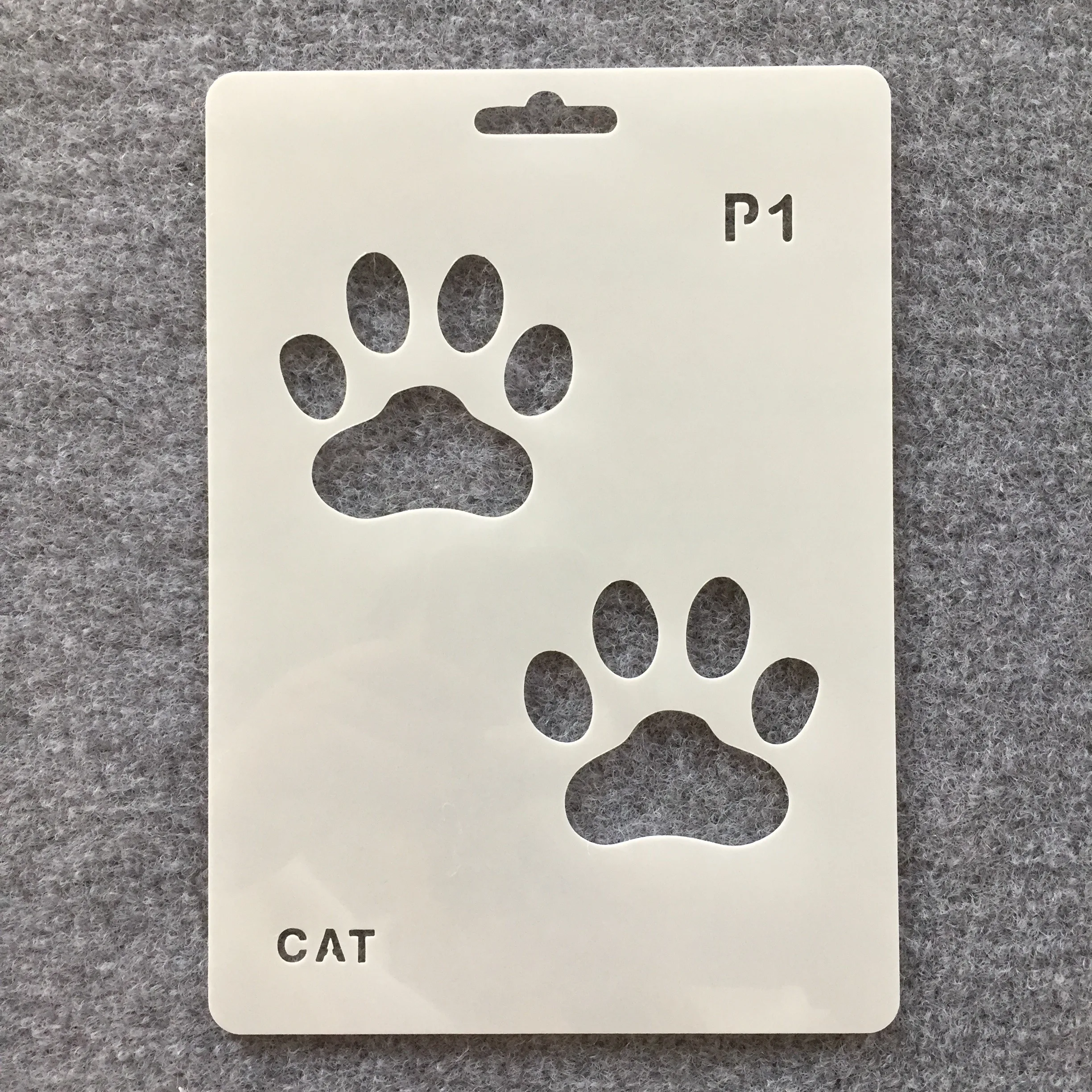 12Pcs/Lot 18cm Animals Foot Print Paw DIY Layering Stencils Wall Painting Scrapbook Coloring Embossing Album Decorative Template