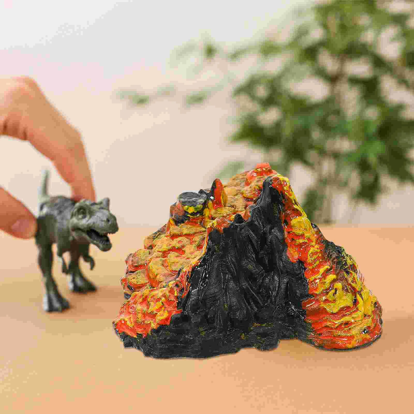 2 Pcs Accessories Simulated Volcano Model Child Toy Terrarium Soft Rubber Volcanos