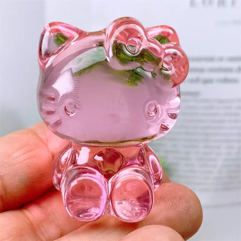 4.9cm Natural Opalite Cartoon KT Cat Carving Crystal Healing Animals Figurines Home Decorations DIY Gift 1pcs