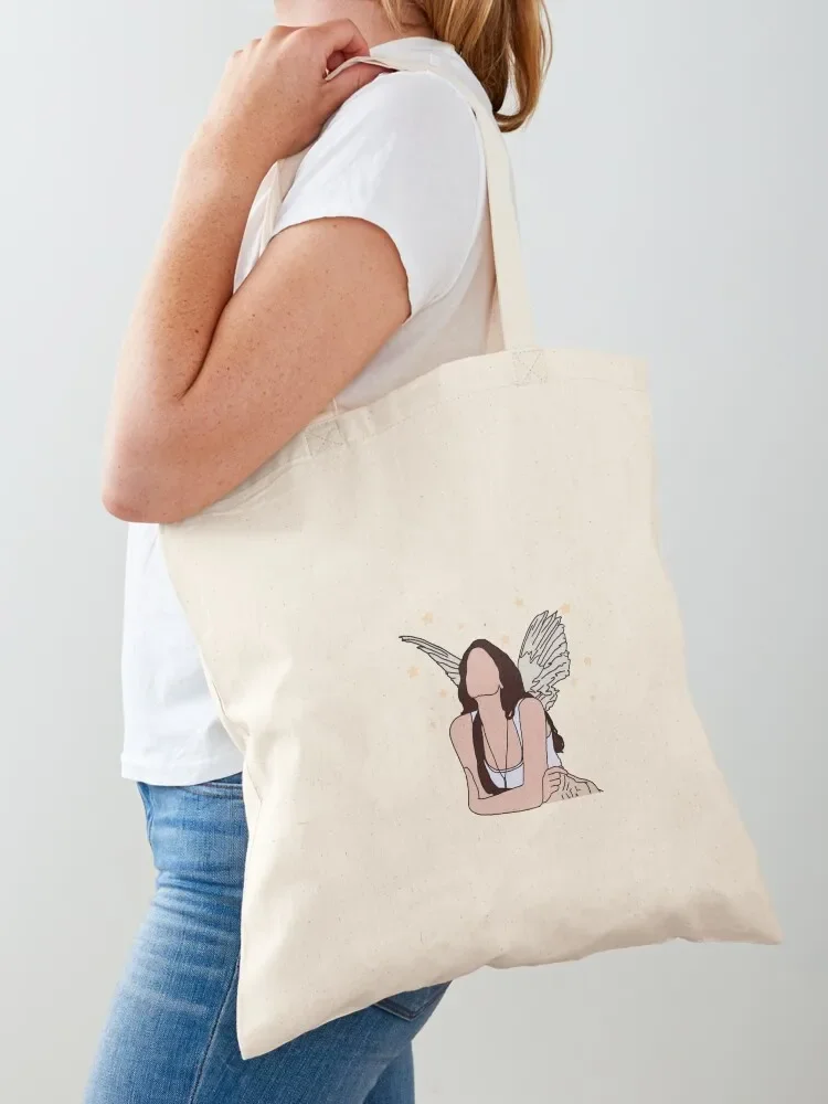 

lana del rey with angel wings Tote Bag Gift bag shopping bag Cloth bags Canvas shoulder