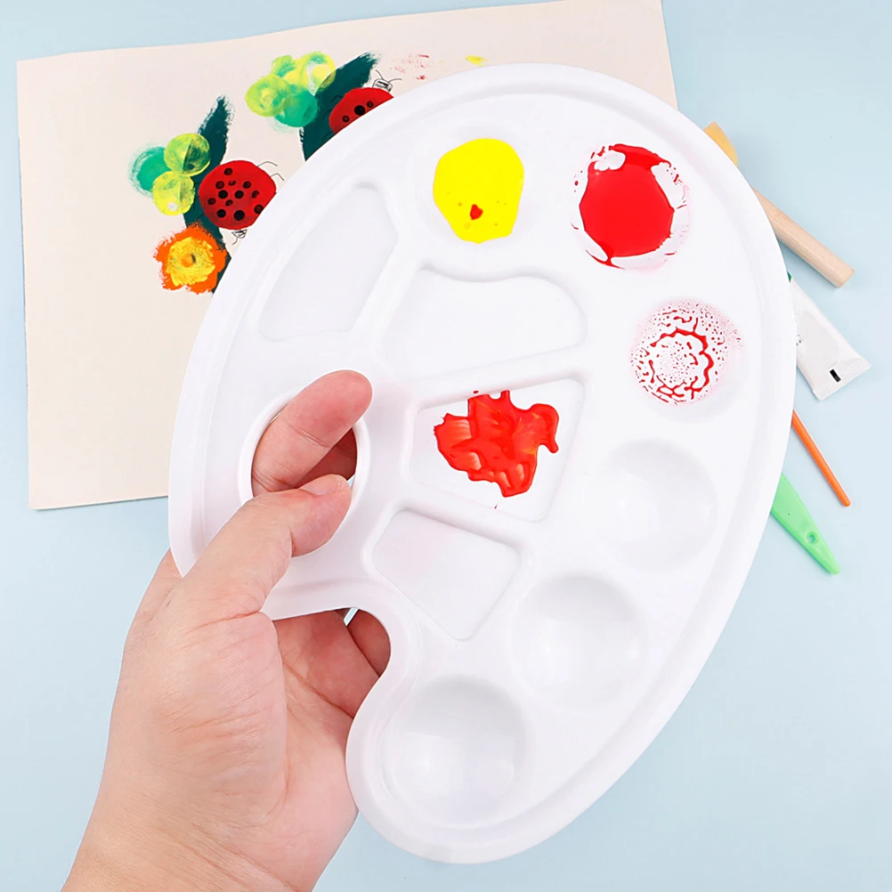 

12 Pcs Palette Brush Tool Watercolor Mixers for Painting Pigment Trays Artist Mixing Plastic Plates