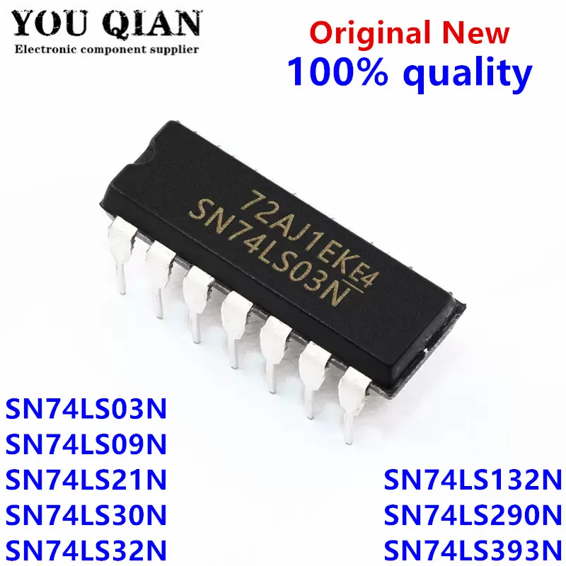 10PCS SN74LS03N DIP-14 SN74LS09N SN74LS21N SN74LS30N SN74LS32N SN74LS132N SN74LS290N SN74LS393N 74LS393