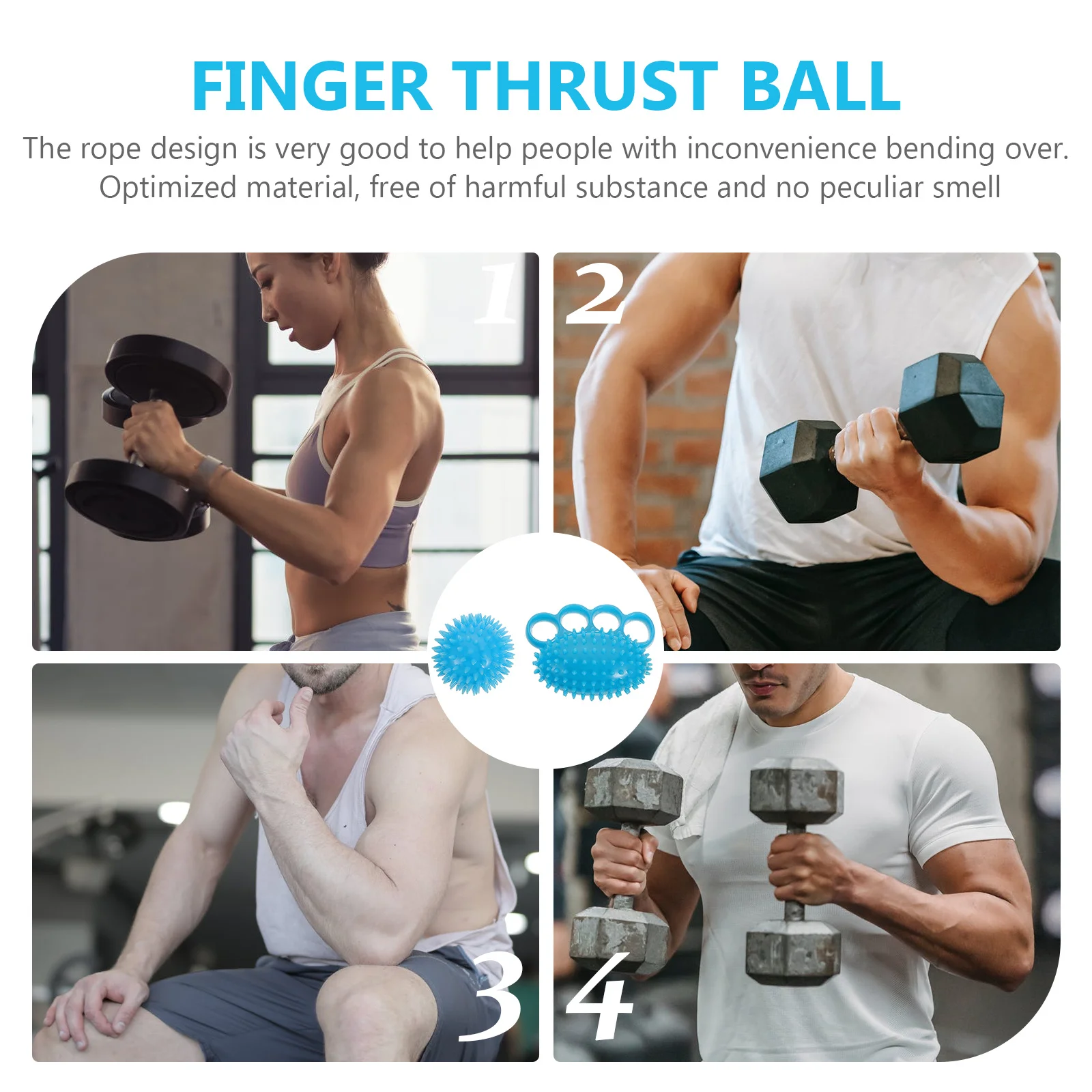 

2Pcs Grip Balls Hand Therapy Exercise Strengthener Portable Stress Relief for Athletes Musicians Office Staff Students Arthritis