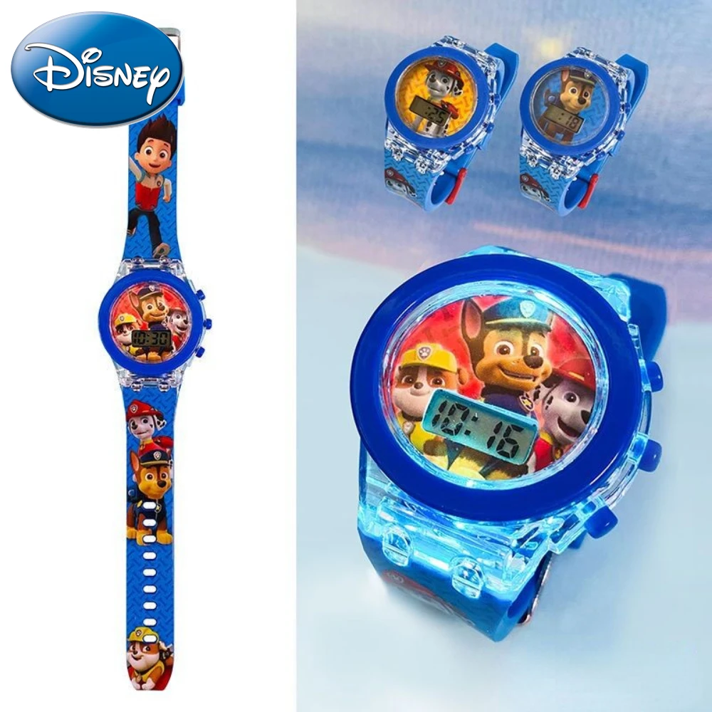 Disney Kid Cartoon Glowing Watch Marvel Spider-Man Boy Unicorn Princess Elsa Flash Electronic Digital Student Toy Clock Relogio