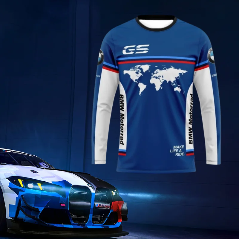 

BMW Men's Quick-drying Long-sleeved New 2025 Classic Fashion Car Sports Brand T-shirt Comfortable Casual Off-road Motorcycle Top