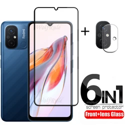 6-in-1 For Xiaomi Redmi 12C Glass For Redmi 12C Tempered Glass HD 9H Protective Screen Protector For Redmi 9C 10C 12C Lens Glass