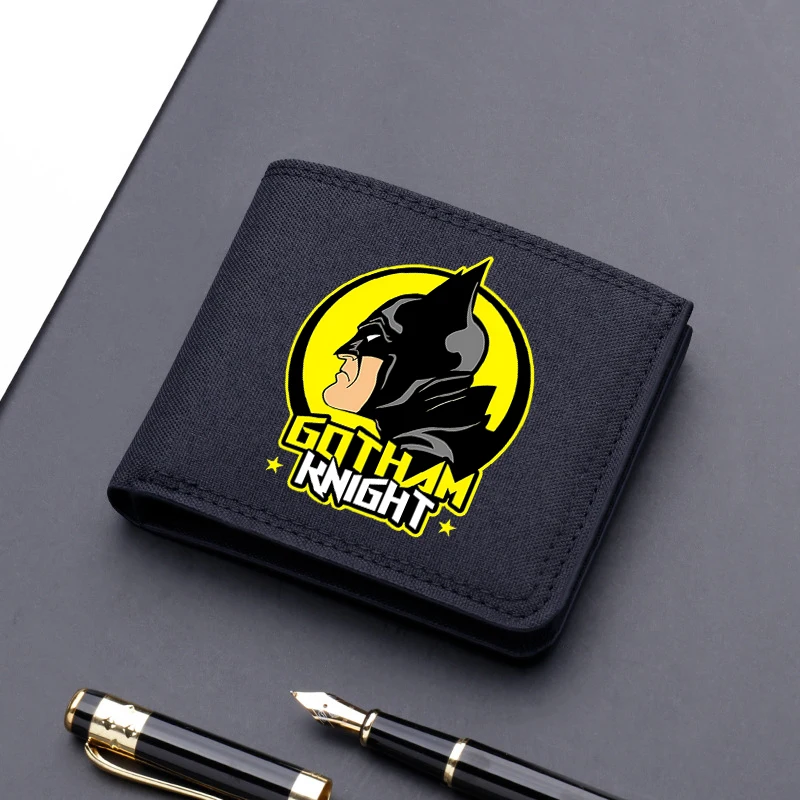 

Batmaned Men Square Nylon Wallet Anime Character Card Holder The Dark Knight Cartoon Portable Multi Function Money Clip Gifts