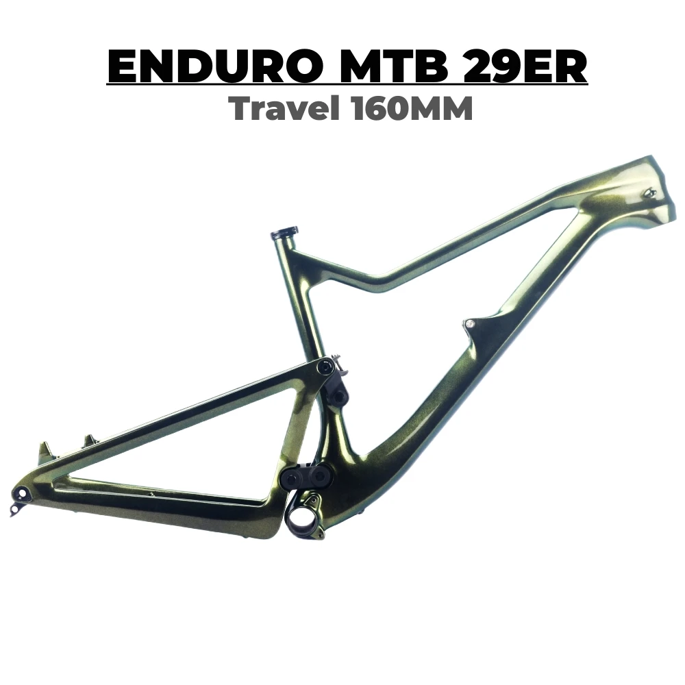 

2023 High Quality Carbon Trail MTB Full Suspension Frame BB92 Disc Brake Travel 160mm Chamemelon Custom Paints