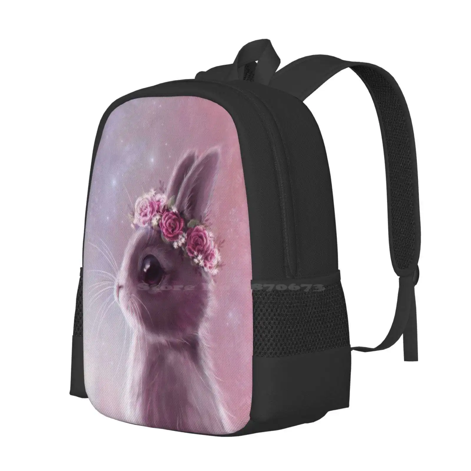 Mochila escolar de gran capacidad para ordenador portátil, bolsa bonita y mágica con diseño de ojo de Animal para mascota, color rosa Pastel, Kawaii