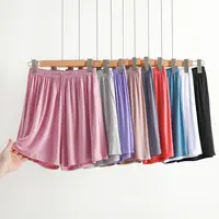Modal Wide Leg Shorts Solid Color Summer Women's Short Pants Over the Knee Plus Size