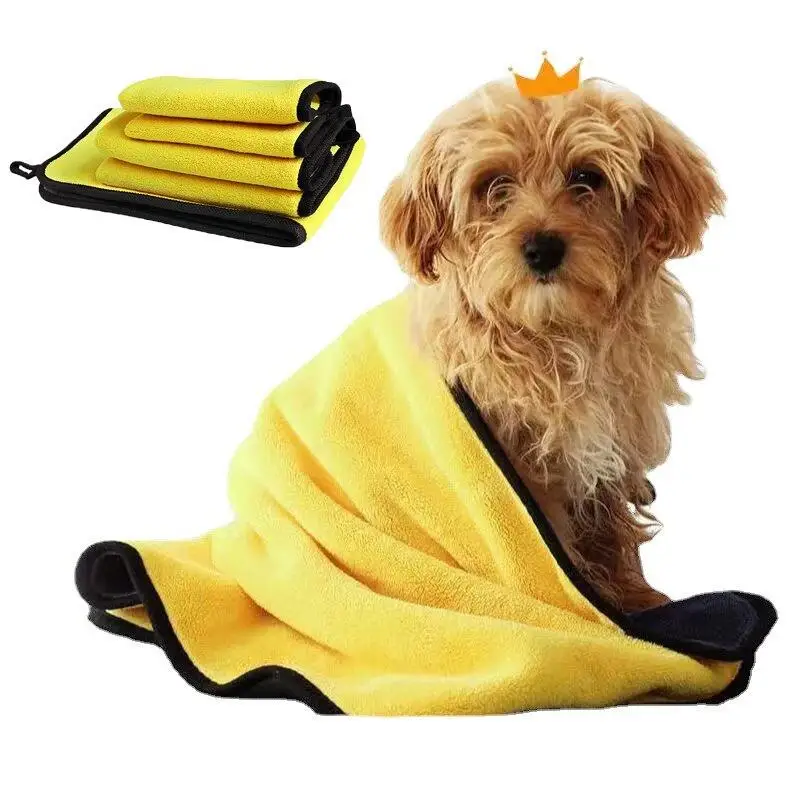 Pet Dog Absorbent Towel Car Care Wash Towels Microfiber Washing Drying Towel Strong Thick Plush Fiber Cleaning Cloth Wash Rags