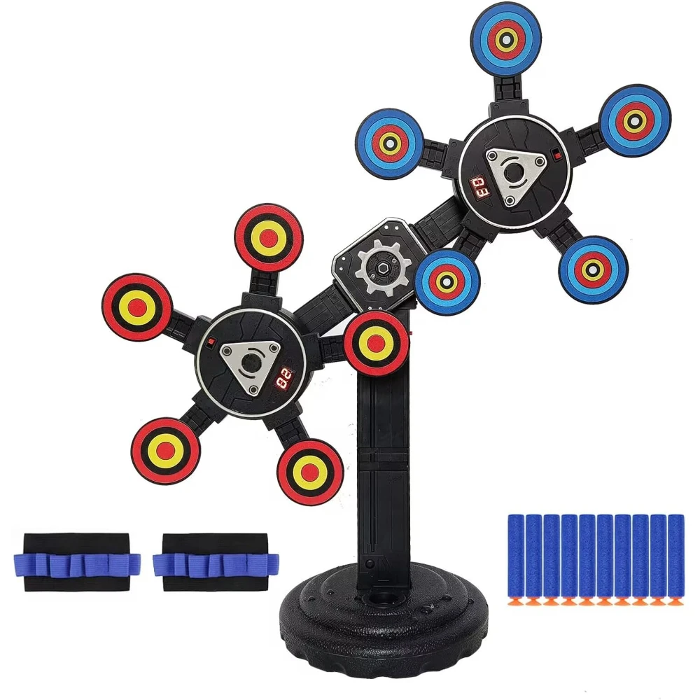 Electronic Rotating Moving Shooting Target Auto Reset Digital Targets for Gel Ball Toy Gun Gifts for Kids Boys Girls