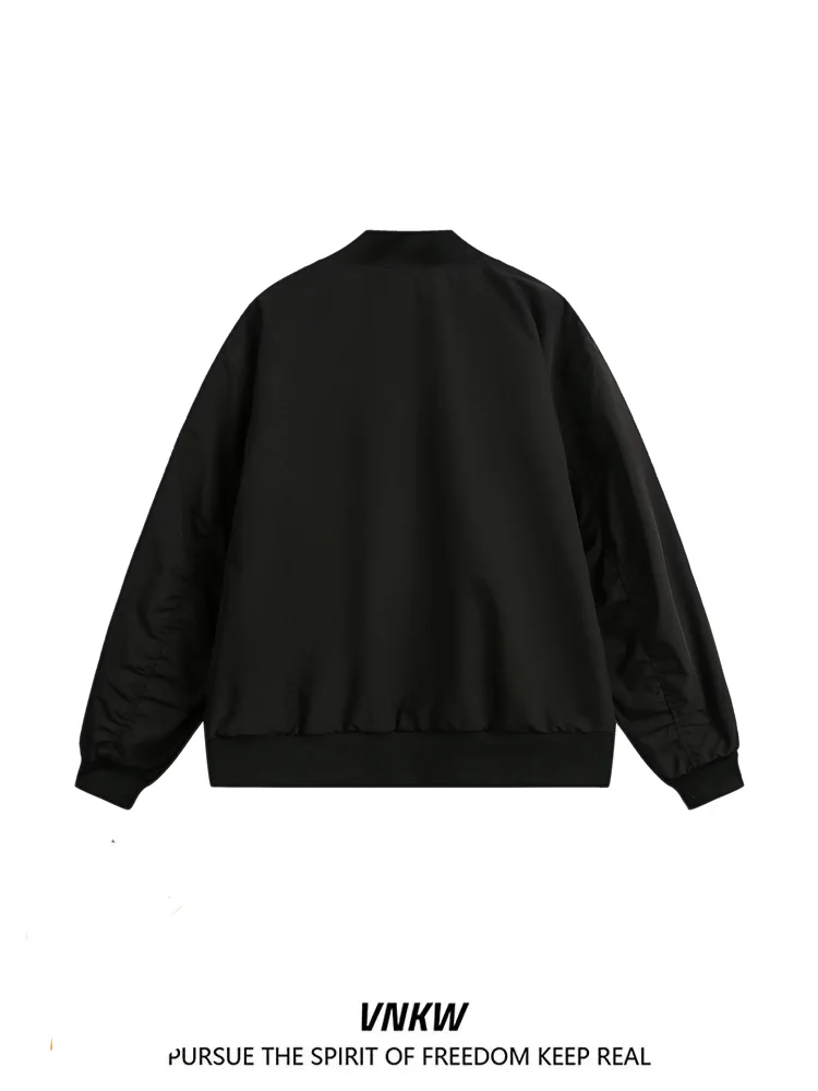 Double-Sided American Style Baseball Jacket Stand Collar Loose Fit Casual Unisex Autumn Winter New Trend Brand Versatile Jacket