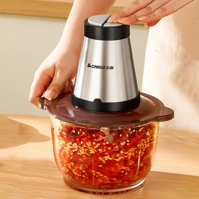 Мясорубка, электрическая, 2 скорости, чаша из стекла/нержавеющей стали, домашний электрический небольшой кухонный комбайн, кухонная техника, Küche