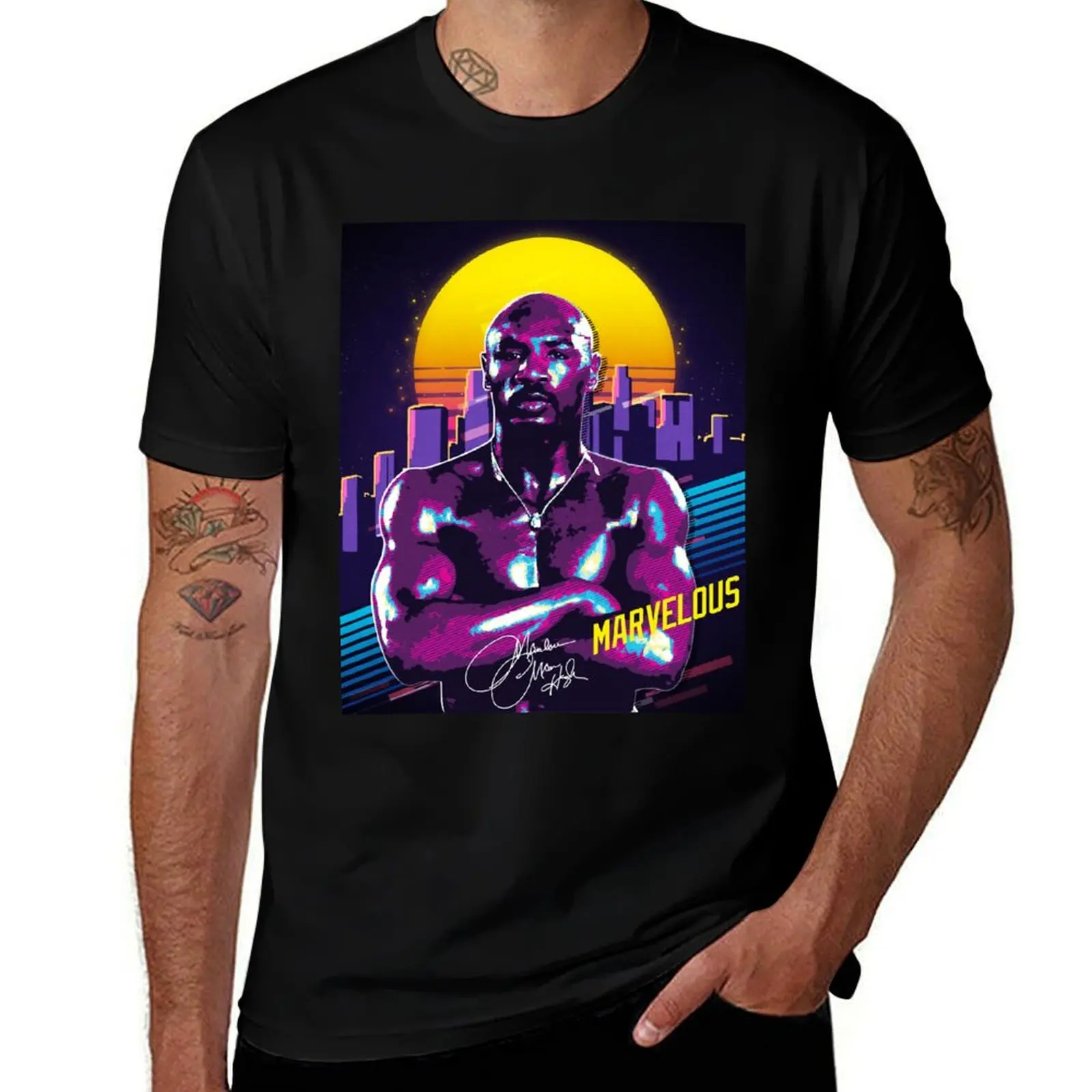 Day Gift Marvelous Marvin Hagler Boxing Legend Signature Cool Gifts T-Shirt Holiday Simple Tee Shirt T-Shirt