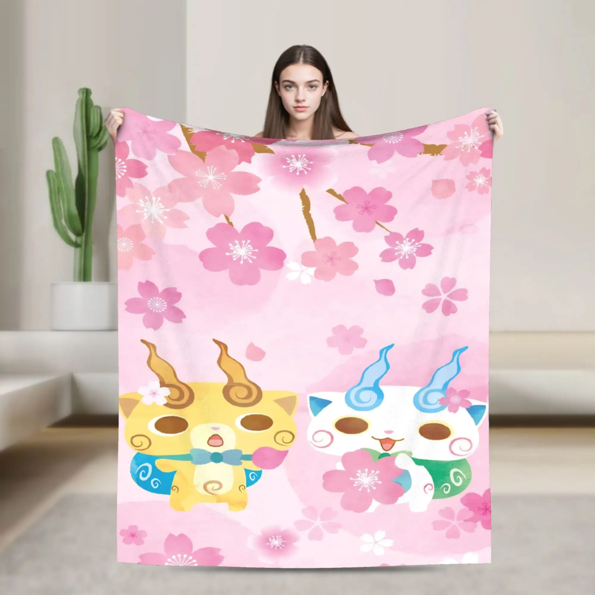 Yokai Watch Game Blanket Tomnyan Flannel Funny Breathable Throw Blanket for Home Spring Autumn
