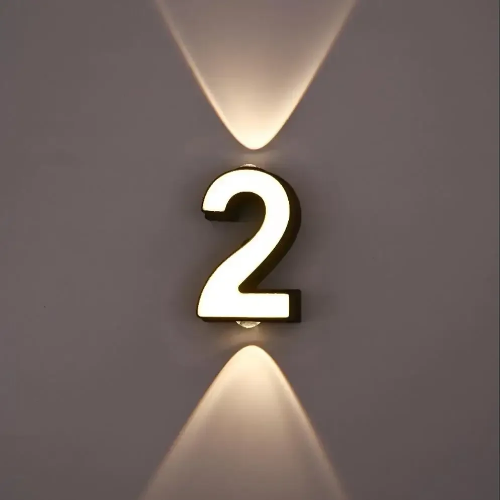AC85-265V 7W LED wall lamp digital indoor and outdoor IP65 waterproof modern minimalist style aluminum porch garden lamp