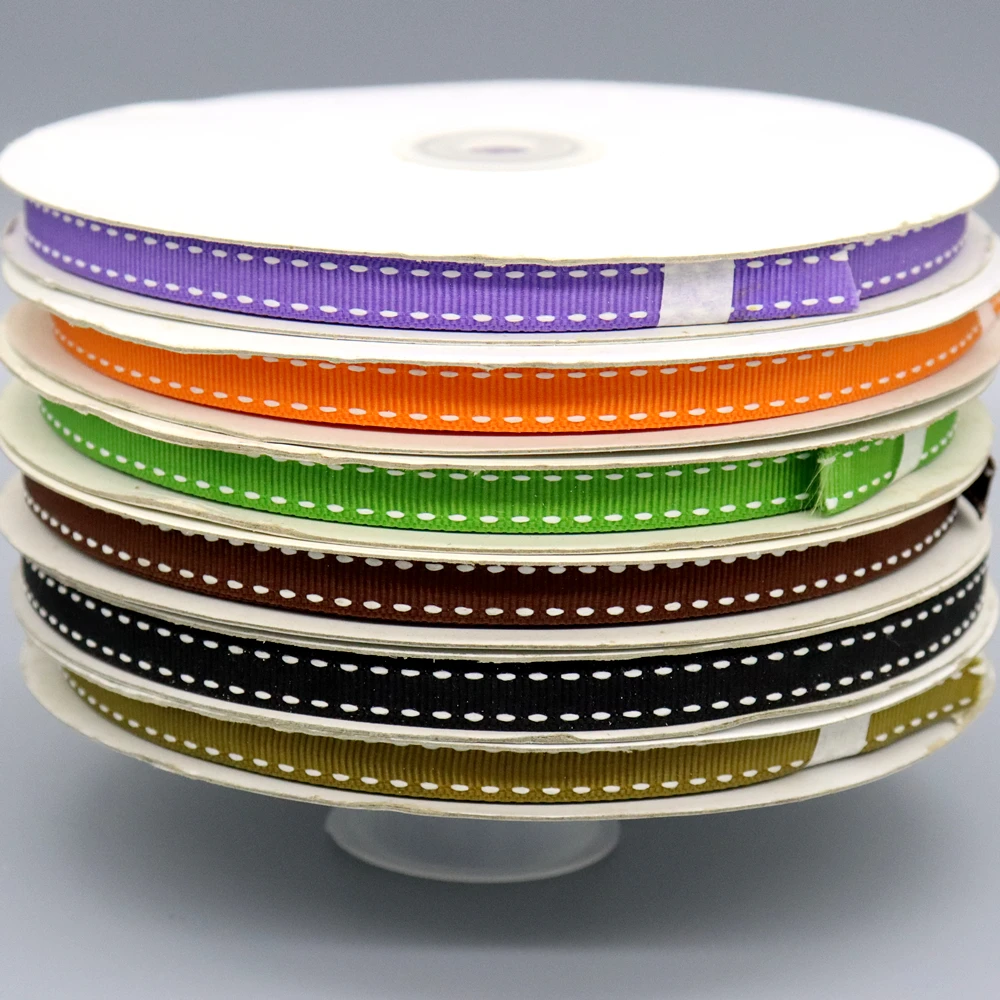 

DHK 33yards 9mm Jump Point Two Face Ribbon Accessories Material Decoration Collar Bows DIY Sewing Craft S2655