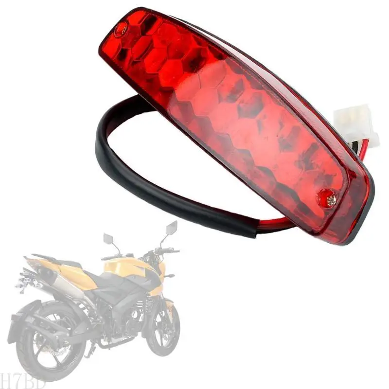 

H7BD 3 Wire Motorcycle ATV Dirt Bike Brake Stop Running Tail Light Universal 12V Red