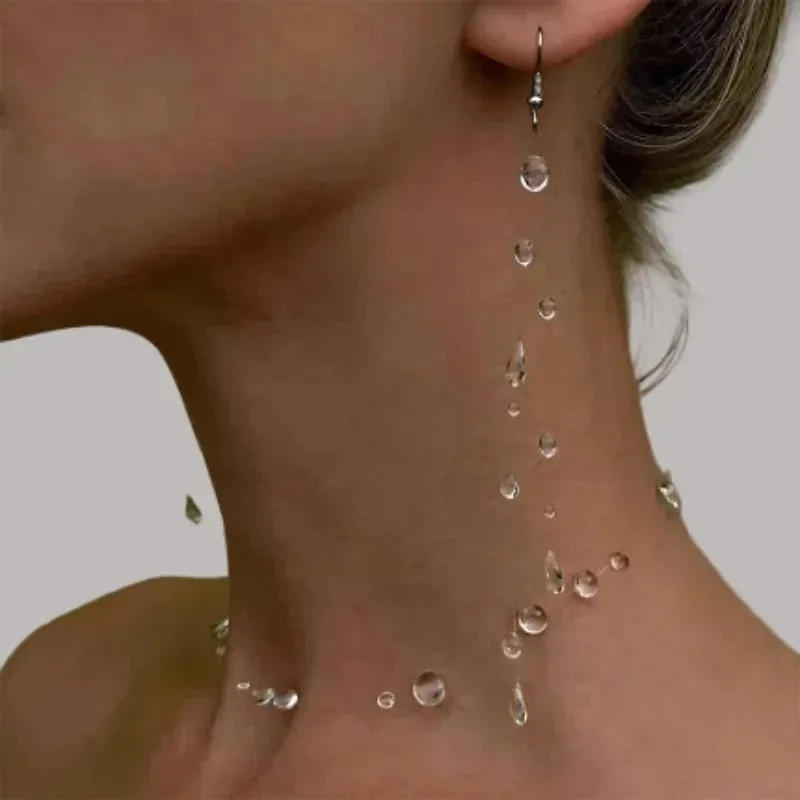 Conjuntos de joyería de gota de lluvia de cristal hechos a mano, pendientes y collar para mujer, regalo de fiesta de boda nupcial para novia, mamá