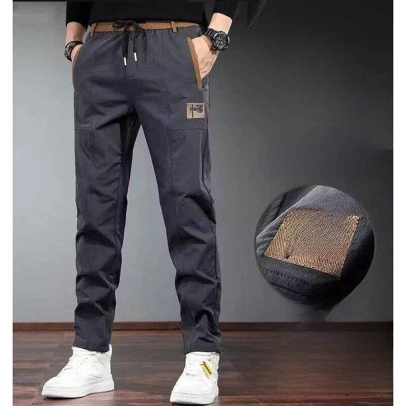 

Ice Silk Casual Pants for Men Summer Lightweight Quick Dry Straight Leg Loose Fit Workwear Comfortable Sporty Trousers