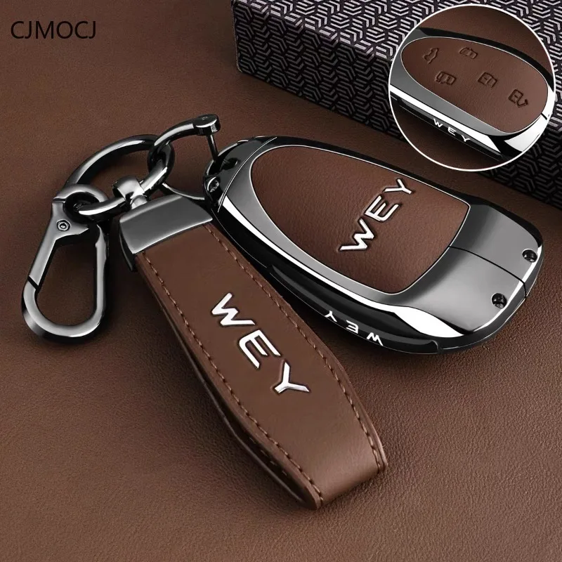 Premium Zinc Alloy Key Cover Case for WEY Lanshan/07/80/Latte/Mocha/Gaoshan 7/8 - Protective Key Fob Shell
