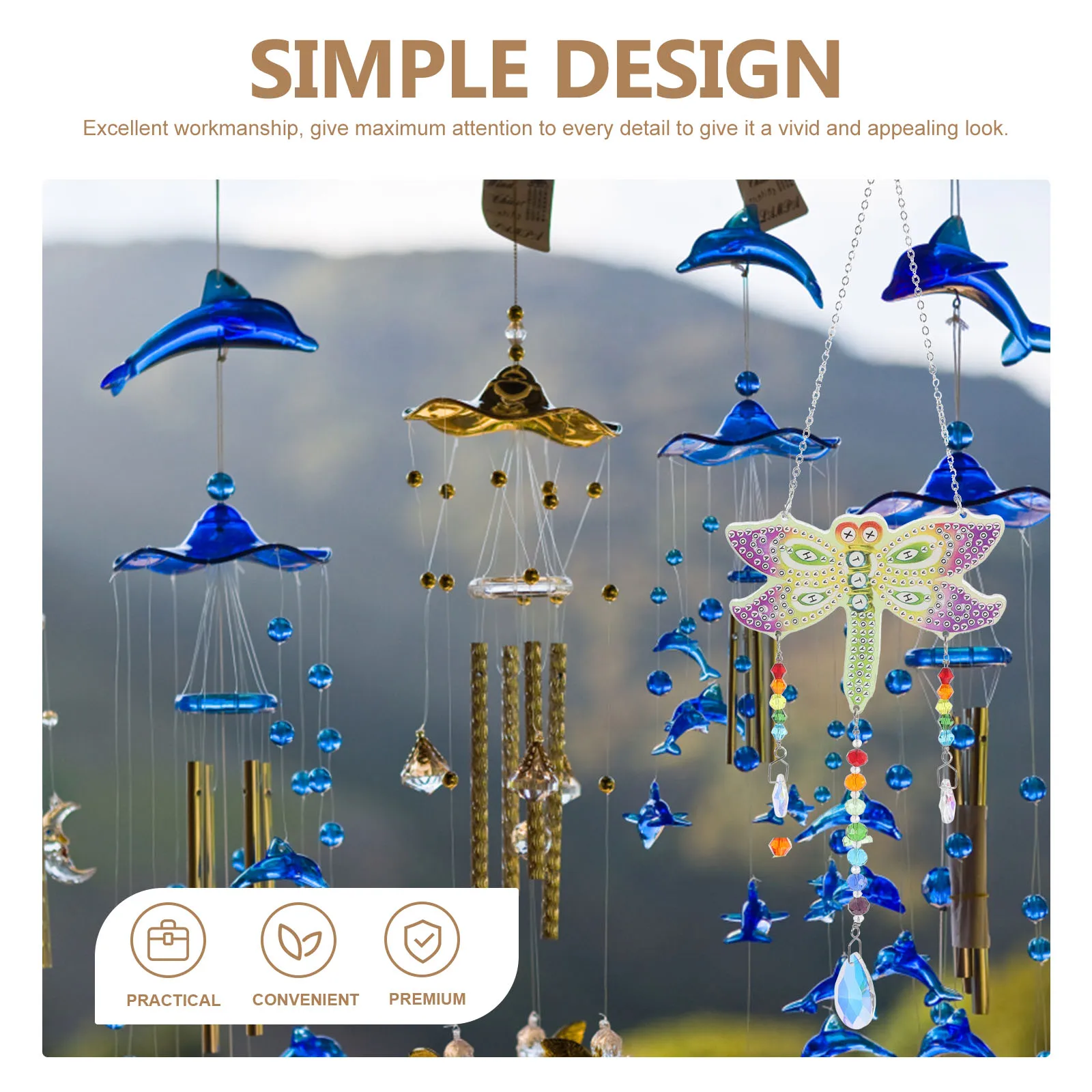 

1pcs Diamond Chime Sun Catchers Crystal Suncatcher Dragonfly Hanging Ornaments Home Garden Bedroom DIY Supplies