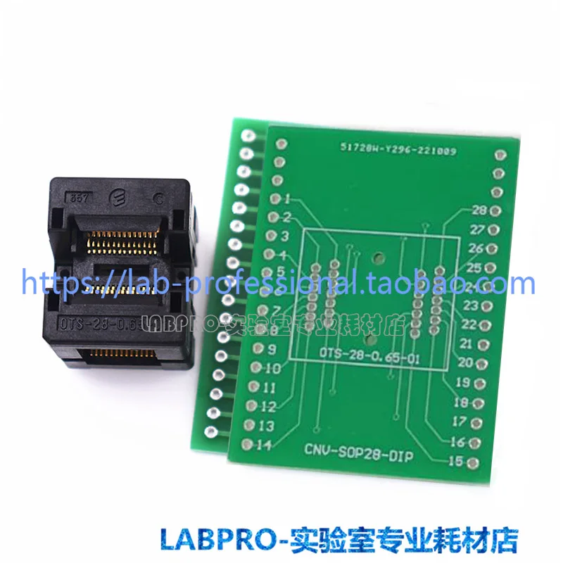 TSSOP28 to DIP28 with Board OTS-28-0.65-01 Programming Block Burn-in Block