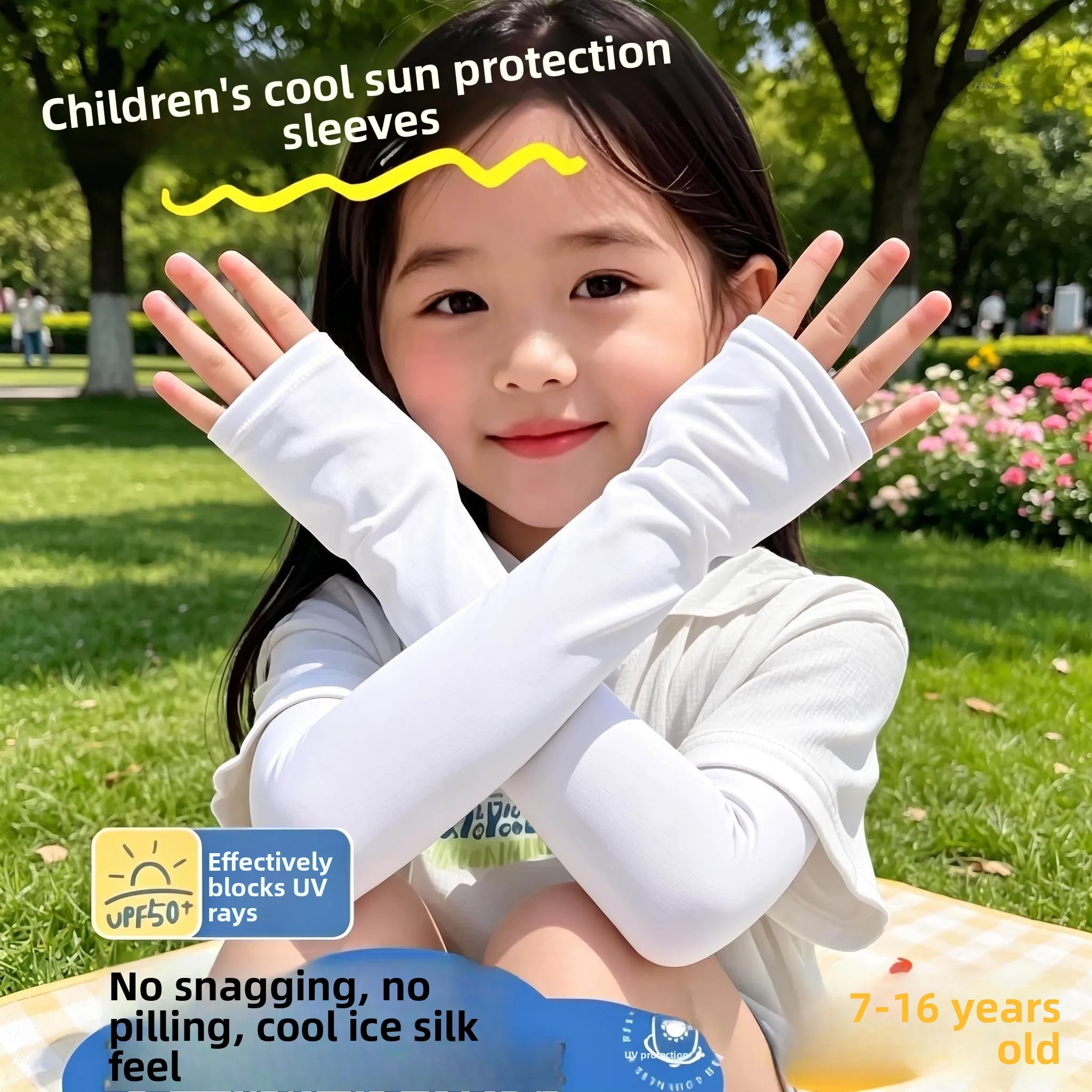 

Children's Sunscreen Ice Sleeve Gloves Breathable Arm Protector Summer Ice Silk Lady's Gloves Arm Cover Hygienic Protection