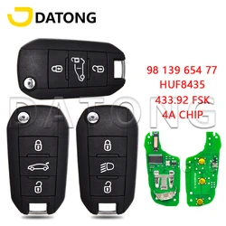 Datong świat kluczyk samochodowy z pilotem dla Peugeot 208 2008 308 508 Citroen C3 C4 C5 4A AES Chip 433.92FSK wymiana odwróć inteligentne sterowanie