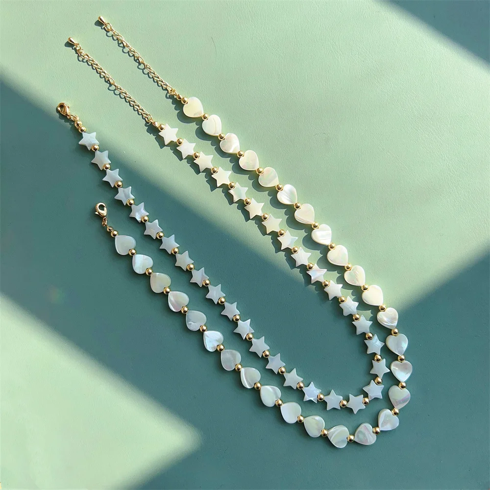KKBEAD Natural Shell Heart Star Choker Necklace for Women Gifts Trendy Jewelry Wholesale Luxury Beaded Necklaces Accessories