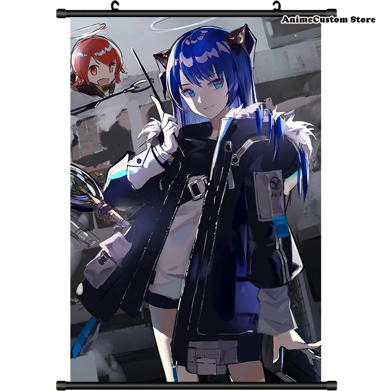 Anime Arknights Mostima Cartoon Wall Scroll Roll Painting Poster Game Hang Poster Home Decor Collection Cosplay Art Gift