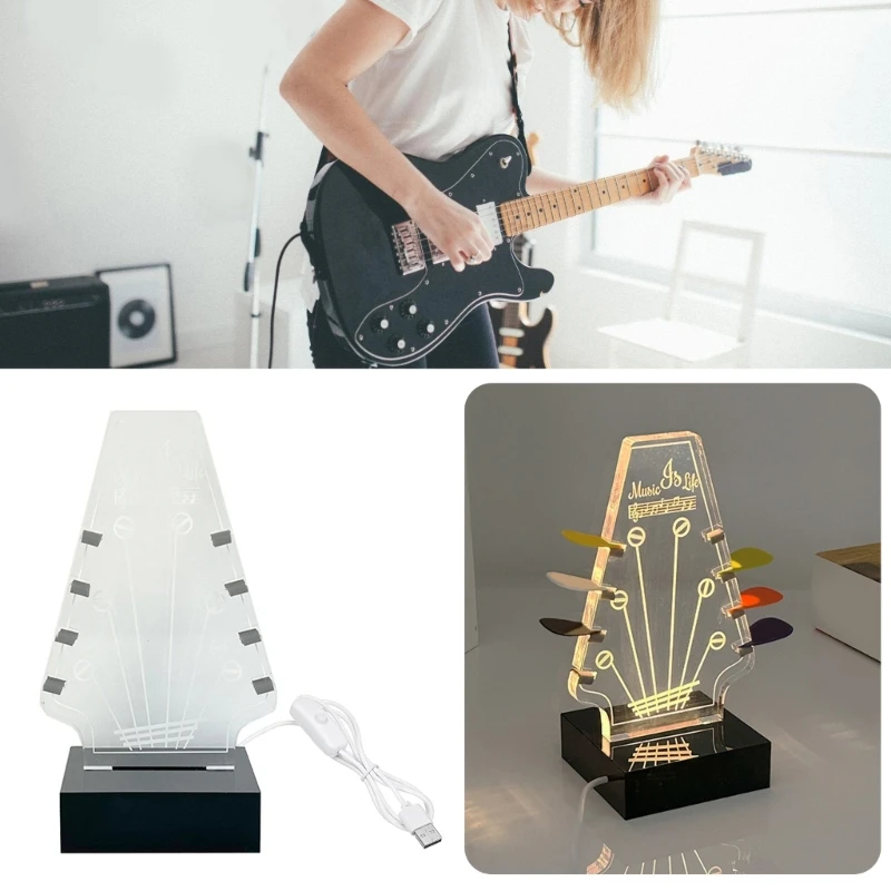 Acrylic Guitar Display Easel Pick Stand Pick Box with Base Guitar Pick Holder A52F