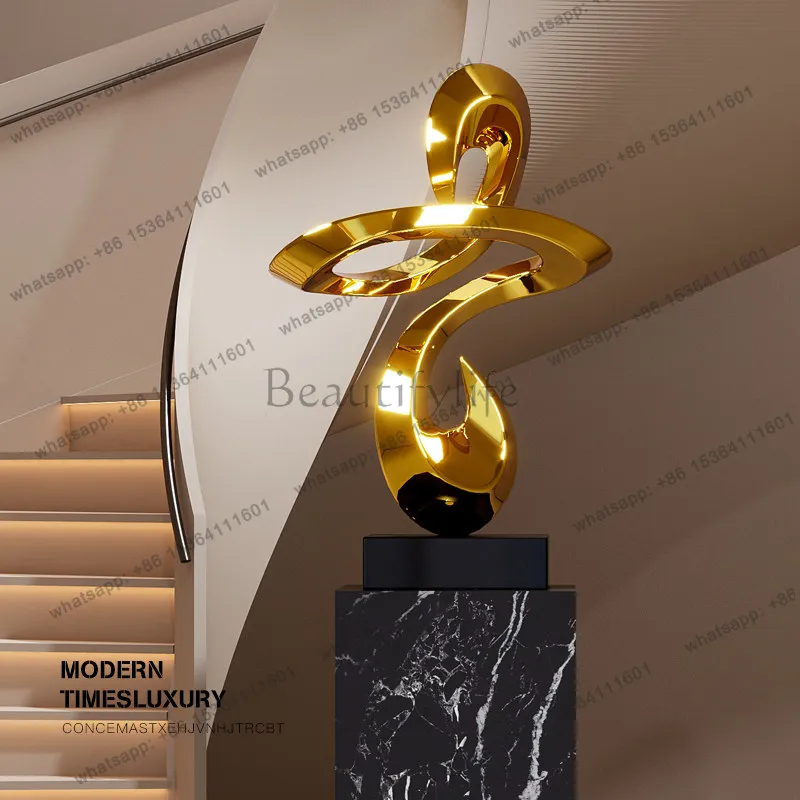 hot : High-end light luxury geometric sculpture ornament, entryway decoration, hallway floor-to-ceiling large-scale art high-end