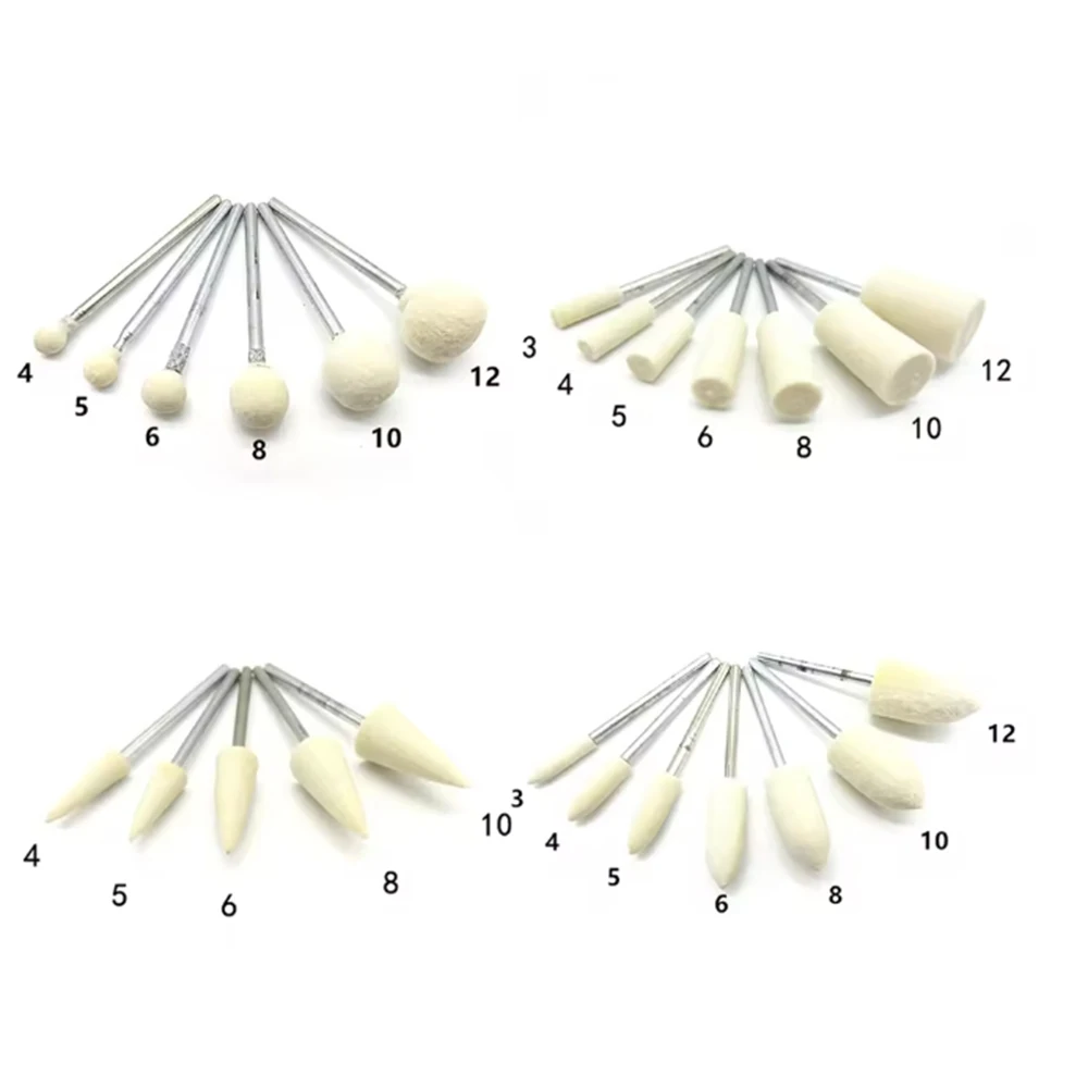 

5-50Pcs OD 3-12mm Wool Felt Mounted Polishing Buffing Wheel Grinding Head For Drill Rotary Tool 2.35/3mm Shank
