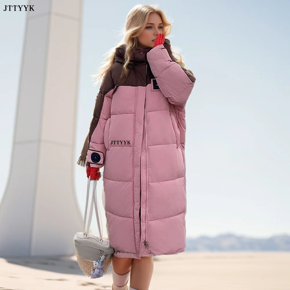 Winter Clothing Down Jacket Womens Fashion Parkas Hooded Warm Outerwear Loose Long Cotton-Padded Coat Female Large Bread Jacket