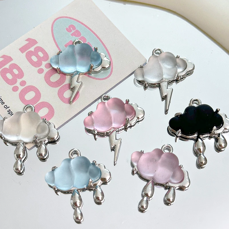 

12 шт./лот, ювелирные аксессуары, сплав, молния, капли дождя, облака, подвески для серег, браслета