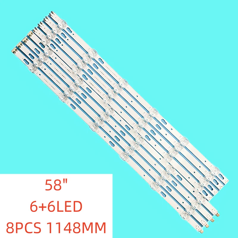 

8PCS/SET 6+6lamp New LED Backlight for Samsung 58" TV UE58AU7110K UN58TU700DF UE58AU7172 V0T7-580SMA-R0 V0T7-580SMB-R0 SVC580A23